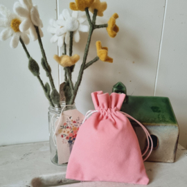 Fluwelen zakje | roze | div. maten