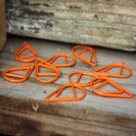 Druppelvormige paperclips, oranje, 2,5 x 1,5 cm, 25 stuks