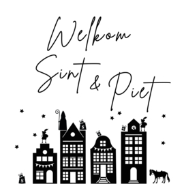 Sinterklaas sticker | Welkom Sint & Piet | 5 cm | div. varianten | vanaf 10 stuks