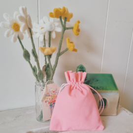 Fluwelen zakje | roze | div. maten