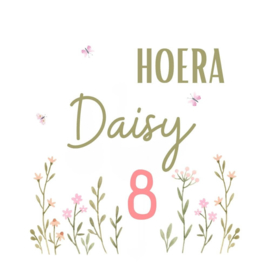 Gepersonaliseerde Bloemen Traktatie Stickers met Naam en Leeftijd 10 stuks