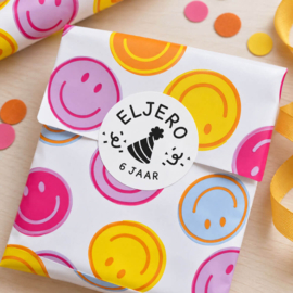 Gepersonaliseerde verjaardagsstickers – Keuze uit kleuren en vormen – 5 cm