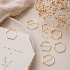 Paperclip hexagon goud - 25 stuks