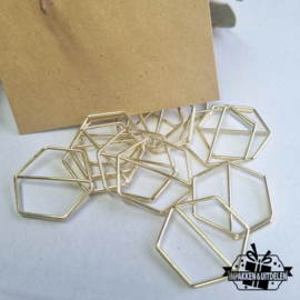 Paperclips | hexagon | goud | 2,5 x 2 cm | vanaf 25 stuks