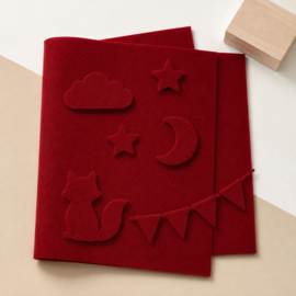 Truefelt 100% Wolvilt Lapje – Bordeaux rood (20x30 cm)