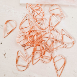 Paperclips | druppel | rosegold | 2,5 x 1,5 cm | vanaf 25 stuks