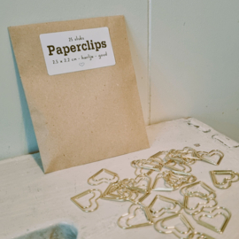 Paperclips | hartje | goud | 2,5 x 2,2 cm | vanaf 25 stuks