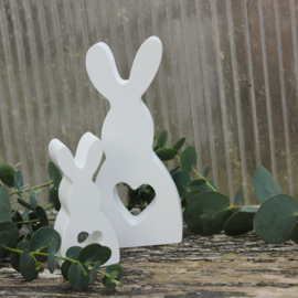 Paashazen wit - Pasen - Paasversiering - Konijntjes - 2 maten