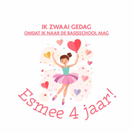 Traktatiestickers Ballerina – Ik zwaai gedag | Met naam & leeftijd