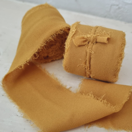 Chiffonlint | zijdelint | okergeel | vanaf 5 meter