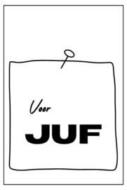 Label sticker | Voor JUF | 15 x 10 cm | vanaf 5 stuks