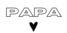 Vaderdag sticker | PAPA ♥ | 5 x 2,5 cm | vanaf 10 stuks