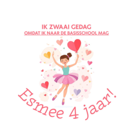 Ballerina stickers, traktatiestickers met naam + leeftijd - 10 stuks