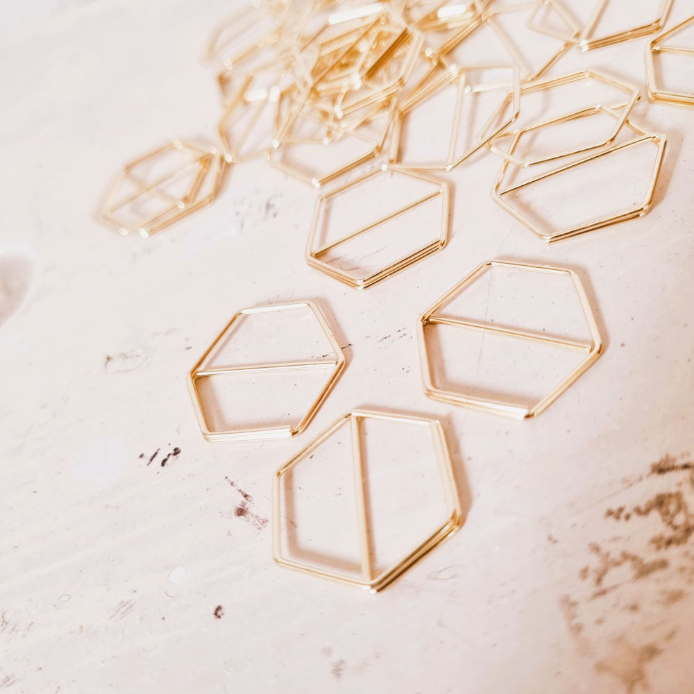 Paperclips | hexagon | goud | 2,5 x 2 cm | vanaf 25 stuks