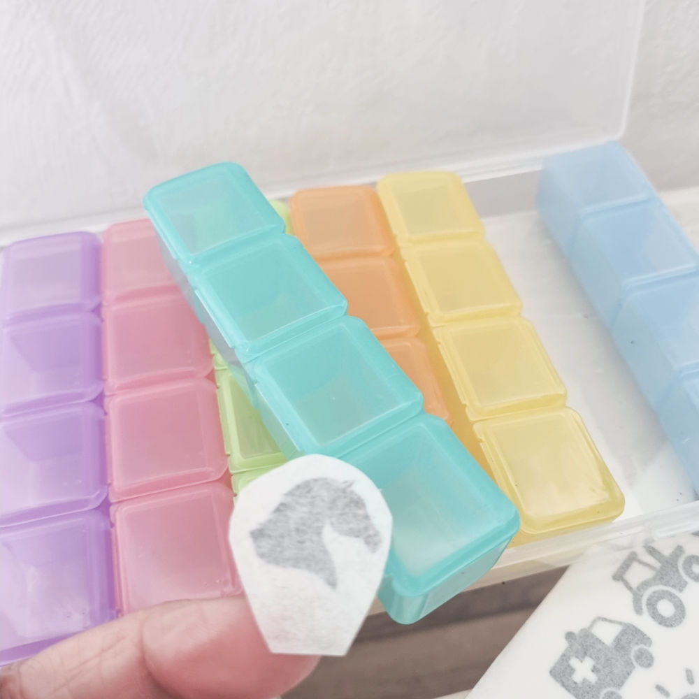 Vakjes bakje + stickers auto bingo [2 cm]