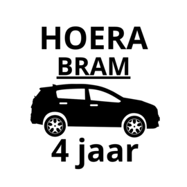 Auto stickers, met naam + leeftijd, traktatie, 5 cm, 10 stuks