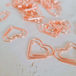 Paperclips | hartje | rosegold | 2,5 x 2,2 cm | vanaf 25 stuks