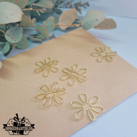 Paperclips | bloem | goud | 2,5 x 2,5 cm | vanaf 25 stuks