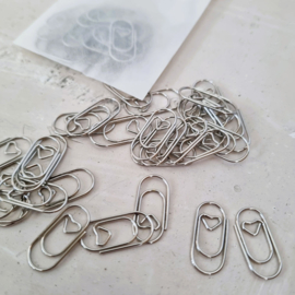 Paperclips | met een hartje erin | zilver | 2 x 1 cm | vanaf 25 stuks