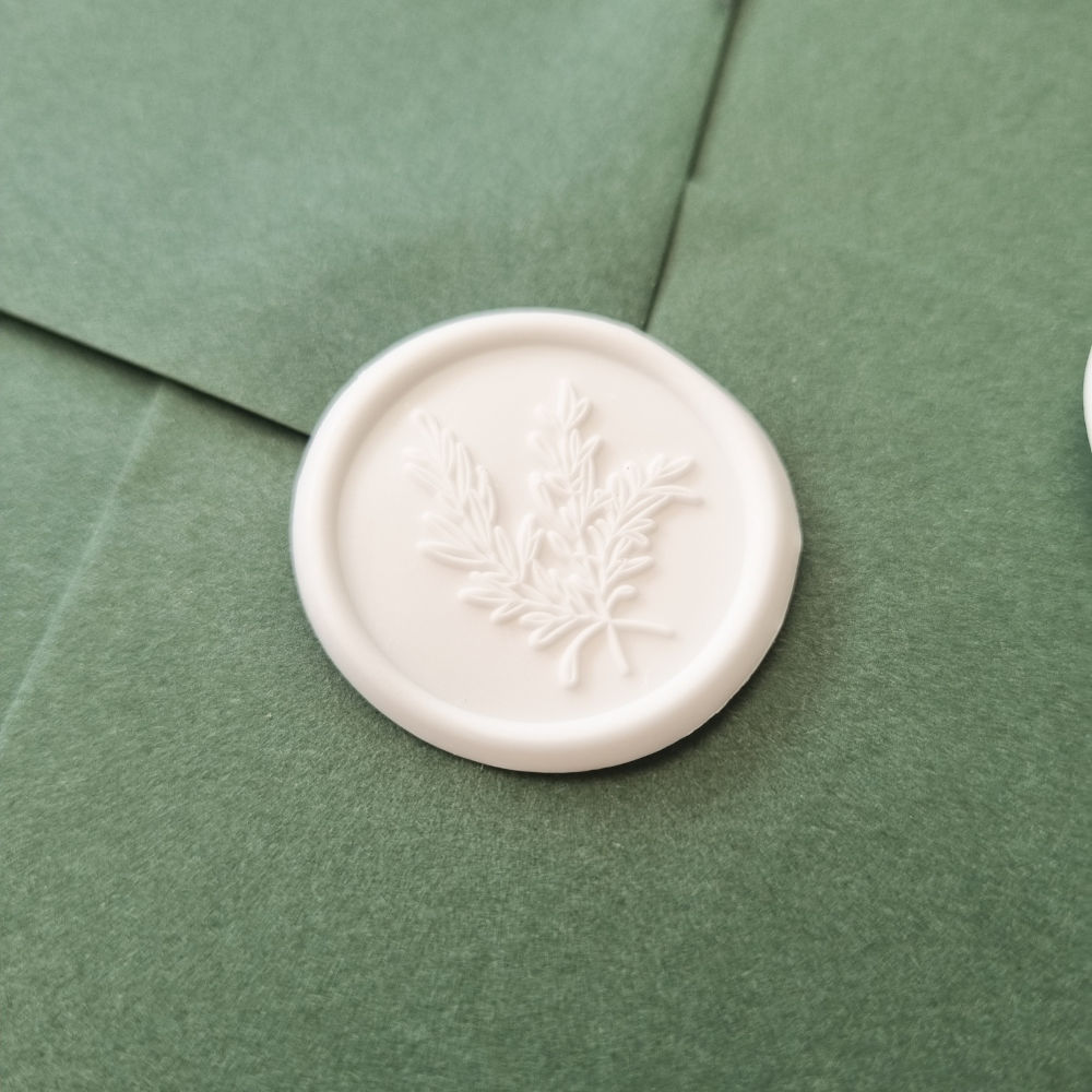 Wax zegel  | wit | rozemarijn | 25 stuks