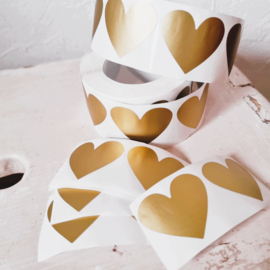 Krasstickers | hart | goud | 3 x 3,5 cm | vanaf 10 stuks