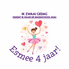 Traktatiestickers Ballerina – Ik zwaai gedag | Met naam & leeftijd