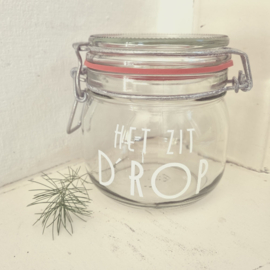 Het zit D'ROP | alleen vinyl sticker of met weckpot