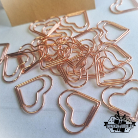 Paperclips | hartje | rosegold | 2,5 x 2,2 cm | vanaf 25 stuks