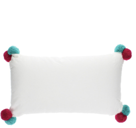 Rex London Sierkussen – Kleurrijke Teckel met Pompoms (33x50 cm)