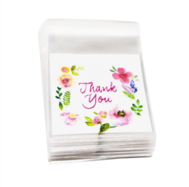 Cadeauzakjes | Transparant Thank You 5,5x5,5 cm | 10 stuks