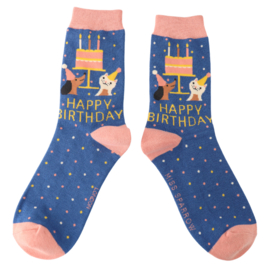 Teckelsokken | Kat en Teckel | Happy Birthday | Maat 36-41