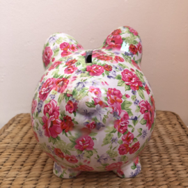 Groot Spaarvarken met Bloemen