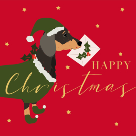 Kerst Servetten | Black and Tan Teckel