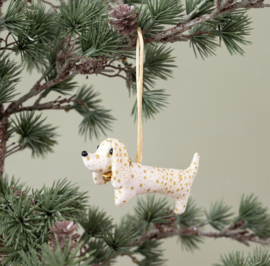 Teckelhanger | Witte Teckel met Sterretjes | Sjaal met Verhaal