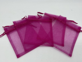 Organza Zakjes | Fuchsia Roze | 9x12 cm | 5 stuks