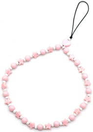 Telefoonhoes Ketting | Roze Sterretjes