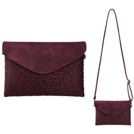 Handtas | Leopard Print Bordeaux Rood