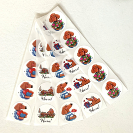 Sluitstickers | Teckel Tobie | 25 stuks