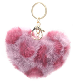 Sleutelhanger | Fluffy Hart | Roze Luipaard