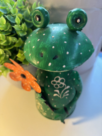 Decoratie | Kikker met bloem