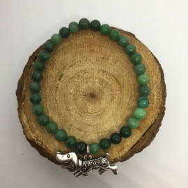 Teckelarmband | Groene Natuursteentjes