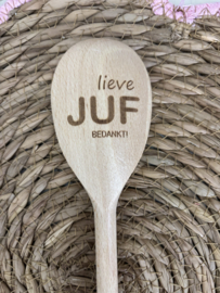 Houten Pollepel | Lieve juf bedankt