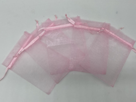 Organza Zakjes | Licht Roze | 9x12 cm | 5 stuks