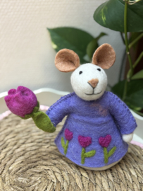 Sjaal met Verhaal | Tulpenmuis | Paars