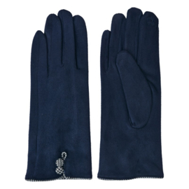 Dames Handschoenen | Blauw met Sierknoopjes
