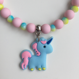 Setje | Unicorn Ketting en Armband Blauw