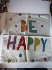 Kussenhoes 45x45 cm | Be Happy