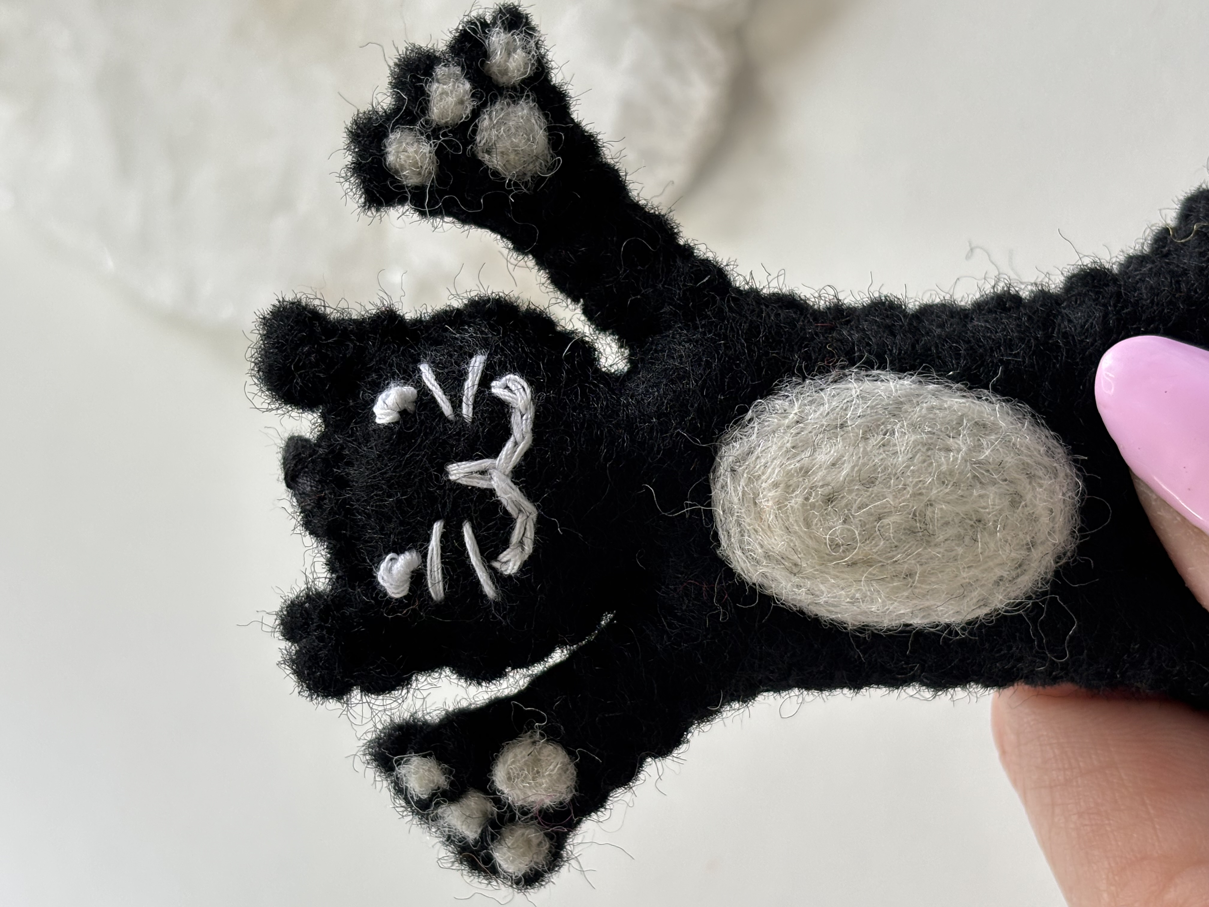 Vilten Sleutelhanger | Zwarte Kat