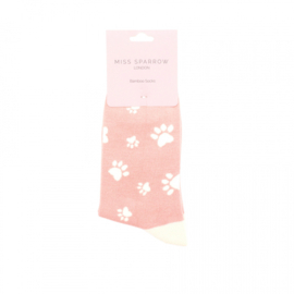 Miss Sparrow | Roze Hondenpootjes Sokken | Maat 37-41
