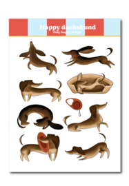 Stickervel | Happy Dachshund